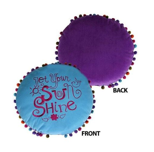 Round Disney Decorative Pillow Blue And Purple