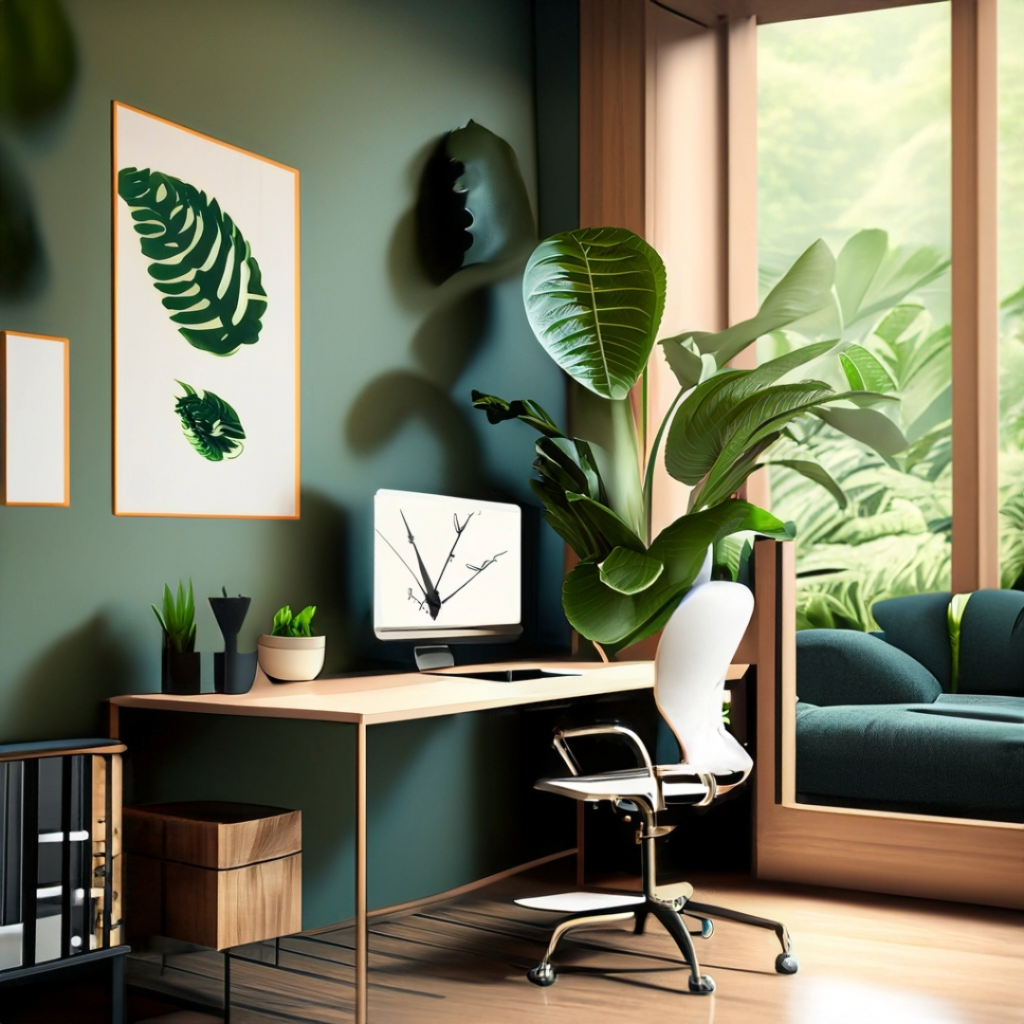 plants in an office