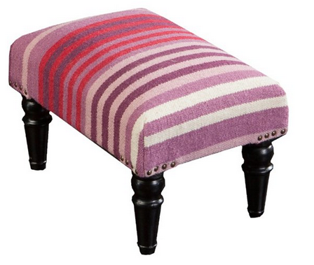 Purple-pink Harper Wool Ottoman