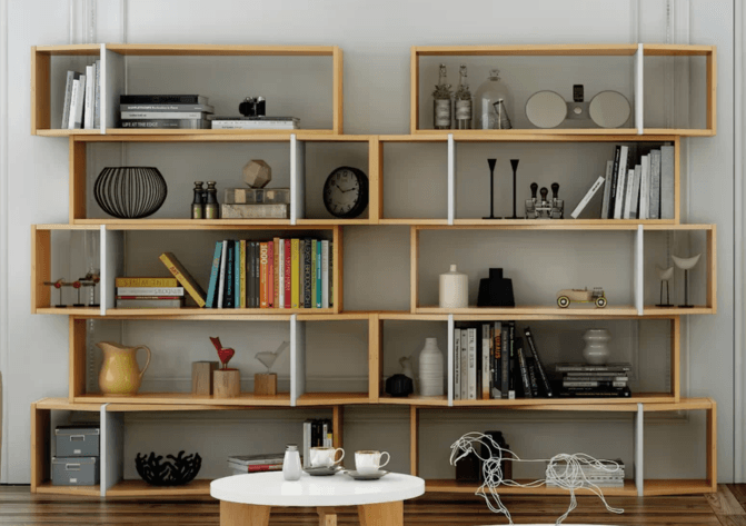 light-wood-bookacse-library