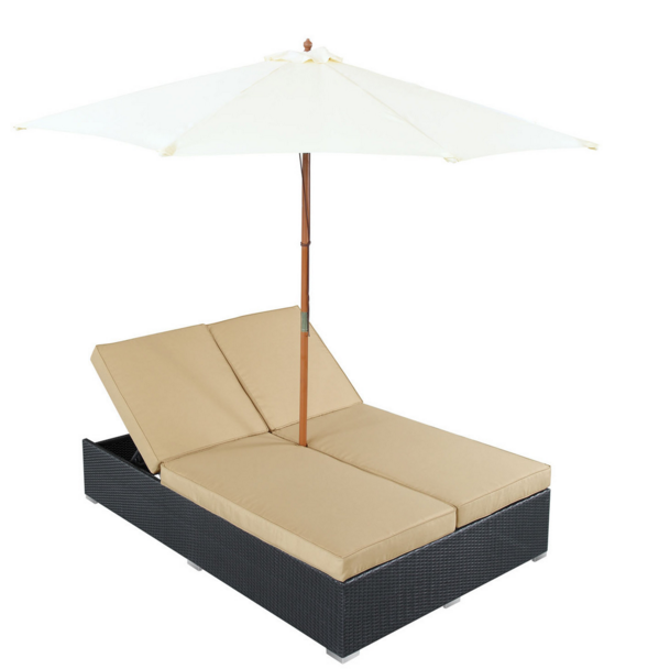 Modway Arrival Chaise in Espresso Mocha
