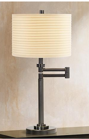 Beige Shade Swing Arm Desk Lamp