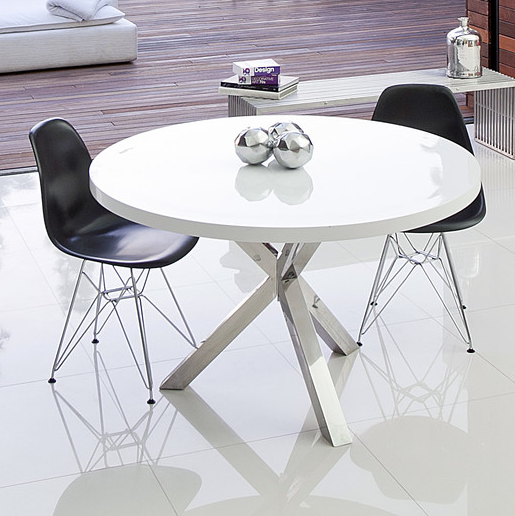 Šangea Collin Modern White Round Dining Table