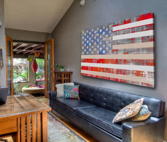 American Flag Print On Canvas