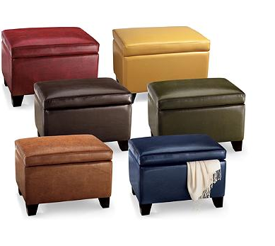 Leather Storage Ottoman