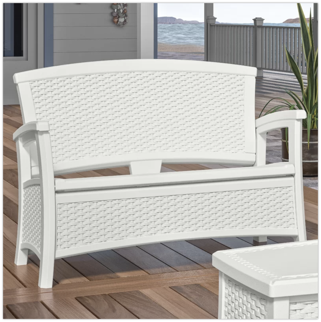 white-wicker-storage-outdoor-bench