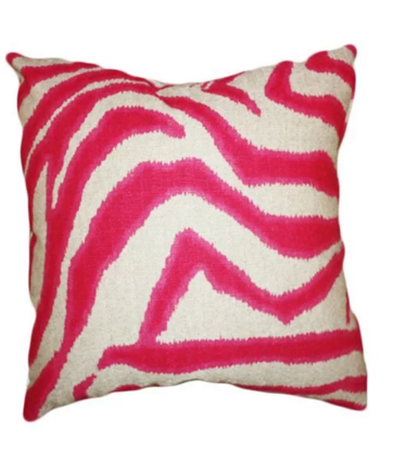 Zebra Print Pink Decorative Pillow