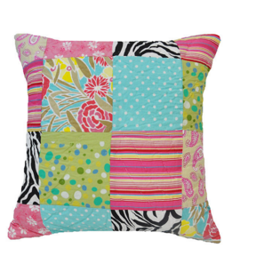 Multi Color zebra Patchwork Decorative Pillow